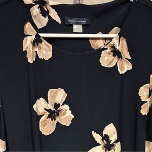 Tommy Hilfiger Black and Tan Floral Blouse